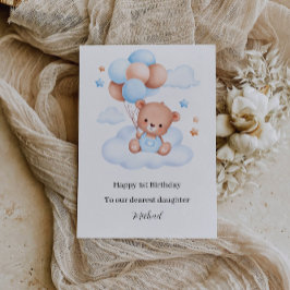 Invitación 1.ᵉʳ Cumpleaños Cute Teddy Bear
