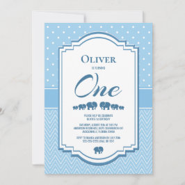 Invitación 1.ᵉʳ cumpleaños de los elefantes azules