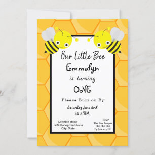 Invitación 1.ᵉʳ cumpleaños de miel de abeja