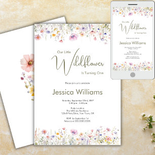 Invitación 1.ᵉʳ cumpleaños de nuestra flor silvestre que se v