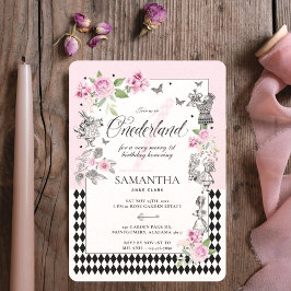 Invitación 1.ᵉʳ cumpleaños en la Moda de Onederland Floral Fa