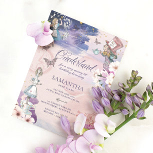 Invitación 1.ᵉʳ cumpleaños en la Tierra de las Maravillas Mág