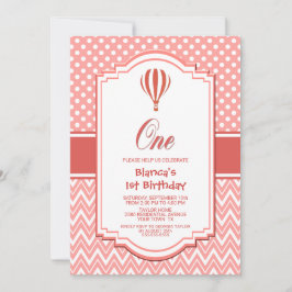 Invitación 1.ᵉʳ cumpleaños Fiesta de globo aerostático de Pun