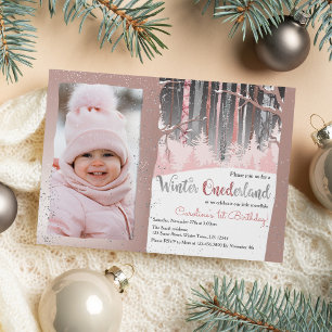 Invitación 1.ᵉʳ cumpleaños invierno Onederland Foto