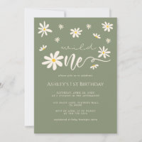 1.ᵉʳ cumpleaños salvaje un día de fiesta Boho Verd
