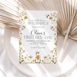 Invitación 1.ᵉʳ Día de la Abeja Chicas de Abejas Cumpleaños F