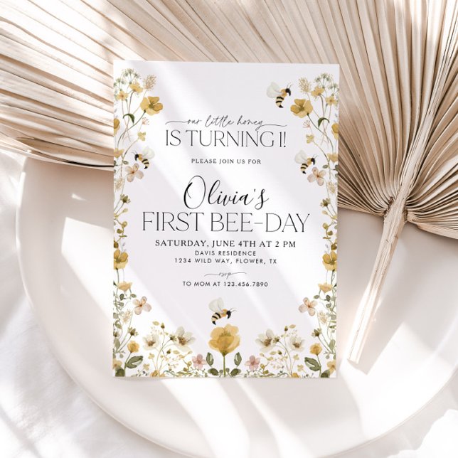 Invitación 1.ᵉʳ Día de la Abeja Chicas de Abejas Cumpleaños F (Subido por el creador)