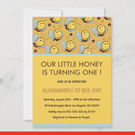 Invitación 1.ᵉʳ día de las abejas Cute nuestra pequeña miel