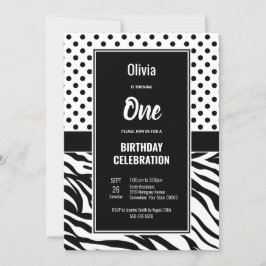 Invitación 1.ᵉʳ Fiesta blanco y negro