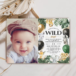 Invitación 1.ᵉʳ Fiesta de cumpleaños foto Jungle Safari Wild