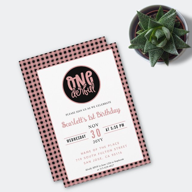 Invitación 1.ᵉʳ Fiesta de cumpleaños lindo primer cumpleaños  (Subido por el creador)