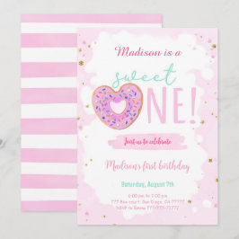 Invitación 1.ᵉʳ Fiesta de Donut de cumpleaños