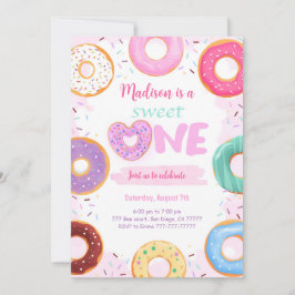 Invitación 1.ᵉʳ Fiesta de Donut de cumpleaños