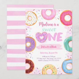 Invitación 1.ᵉʳ Fiesta de Donut de cumpleaños