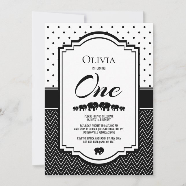 Invitación 1.ᵉʳ Fiesta de Elefantes de Cumpleaños (Anverso)