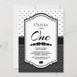Invitación 1.ᵉʳ Fiesta de Elefantes de Cumpleaños