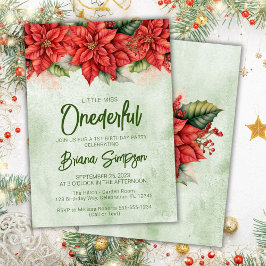 Invitación 1.ᵉʳ Fiesta Navidades Poinsettia Floral