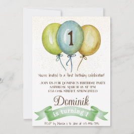 Invitación 1.ᵉʳ invitado de cumpleaños,fiesta de cumpleaños d