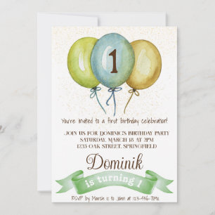 Invitación 1.ᵉʳ invitado de cumpleaños,fiesta de cumpleaños d