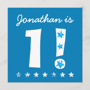 Invitación 1.ᵉʳ Nacimiento Azul Nombre personalizado para BOY