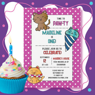 Invitación 1.ᵉʳ Personalizado de cumpleaños Fiesta de niños g