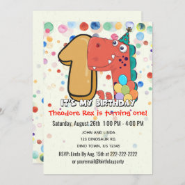 Invitación 1.ᵉʳ Personalizado Fiesta de dinosaurios