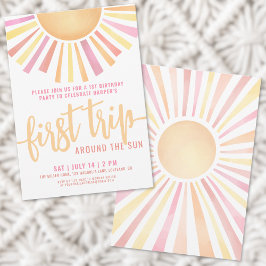 Invitación 1.ᵉʳ Primer Viaje De Boho De Cumpleaños Por El Sol
