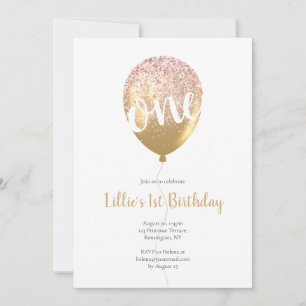 Invitación 1.ᵉʳ Purpurina de oro rosado