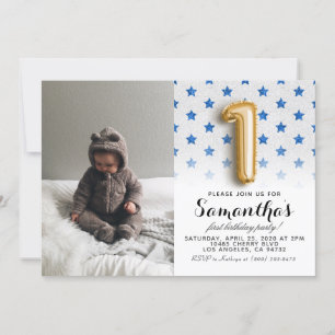 Invitación 1.ᵉʳ retrato Purpurina de cumpleaños
