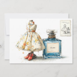 Invitación 1.ᵉʳ Tema de Perfume Floral Azul