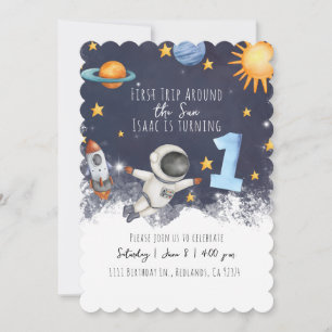 Invitación 1.ᵉʳ viaje alrededor del primer cumpleaños de los 