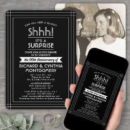 Invitación 1 Aniversario de la foto Sorpresa Fiesta blanco y