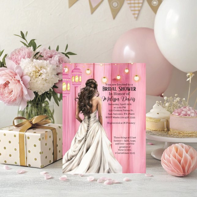 Invitación 1 Corinthians 13:13 Bridal Shower Invitation (personalize this lovely Christian bridal shower invitation. )