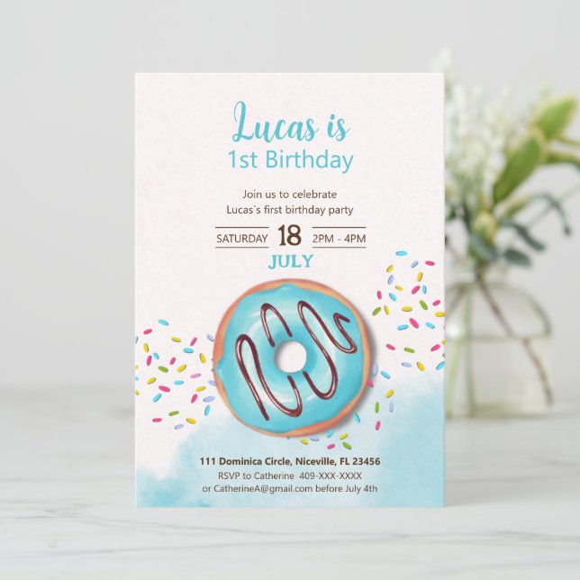 Invitación 1 cumpleaños (Anverso de pie)