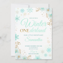 Invitación 1 de invierno ONEderland Copo de nieve 