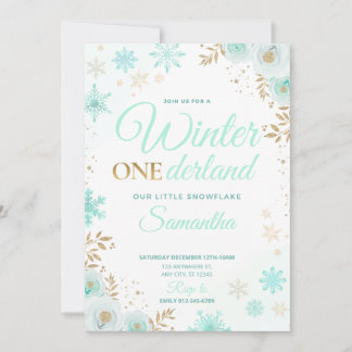 Invitación 1 de invierno ONEderland Copo de nieve 