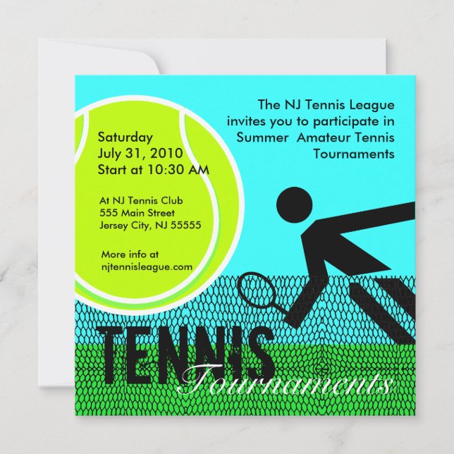Invitación 1 de los torneos de tenis (Anverso)