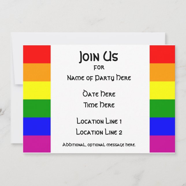 Invitación #1 del fiesta del orgullo de LGBT (Anverso)