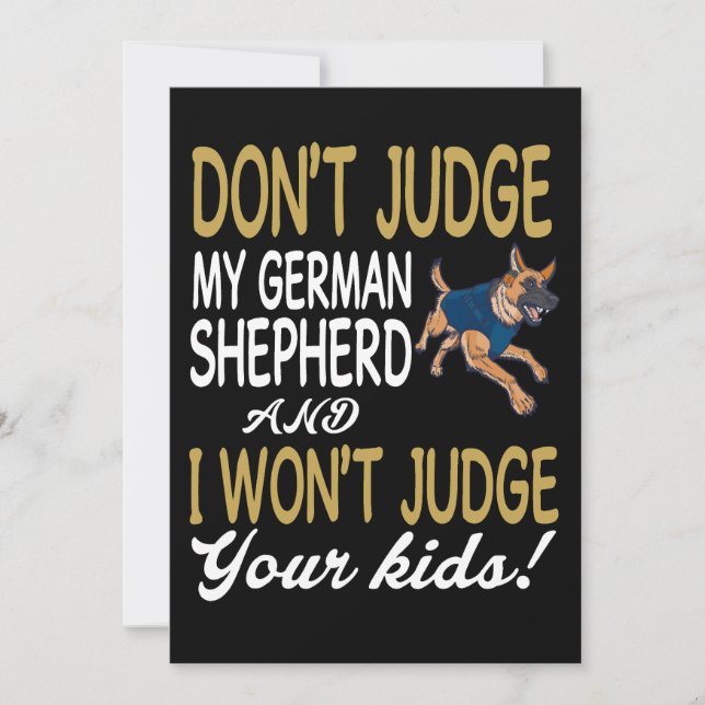 Invitación 1 Don't Judge My German Shepherd And I Won't Judge (Anverso)