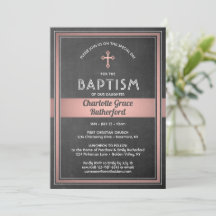 1 foto Chica Baptism Chalkboard y Pink Rose Gold