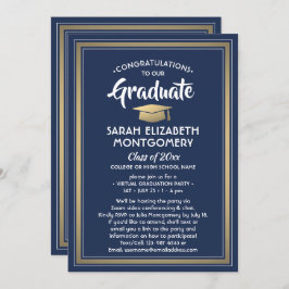 Invitación 1 foto de la Marina de Graduación Virtual Azul y O