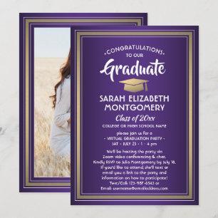 Invitación 1 Foto: Partido de Graduación Virtual, Purple Gold