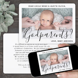 Invitación 1 Foto Propuesta de Padrinos Letra Moderna y Elega