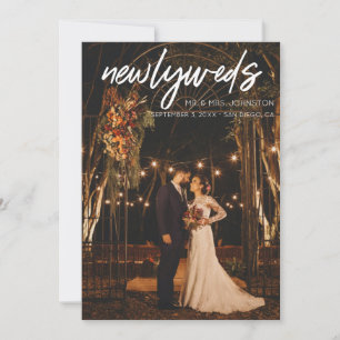 Invitación 1 Foto Recién Casados Después de la Recepción de B