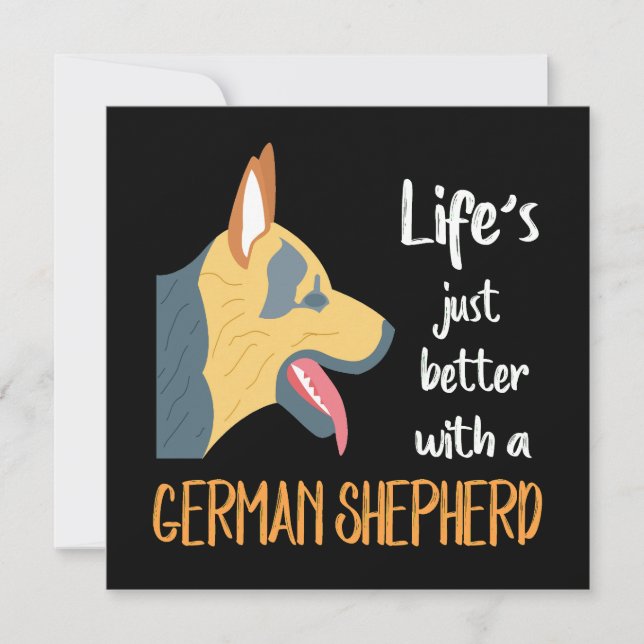 Invitación 1 Life's Just Better With A German Shepherd (Anverso)