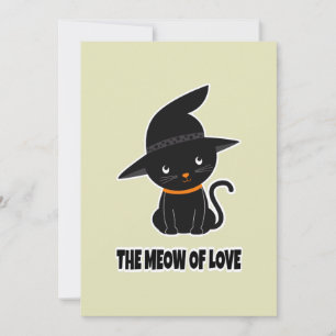 Invitación 1. lindo y hermoso gato negro mimo amor