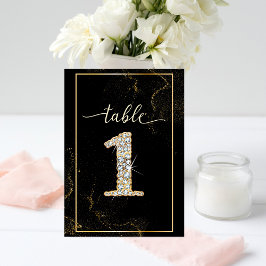 Invitación 1 Números de tabla de diamante imprimibles elegant