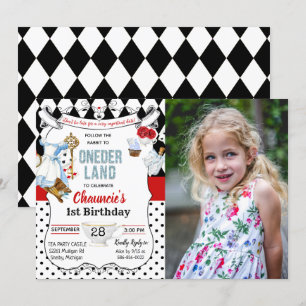 Invitación 1er Cumpleaños de Alice en el País de las Maravill