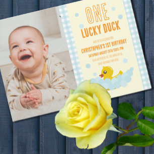 Invitación 1er Cumpleaños de Pato