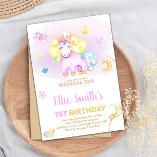 Invitación 1er cumpleaños mágico para Chicas
